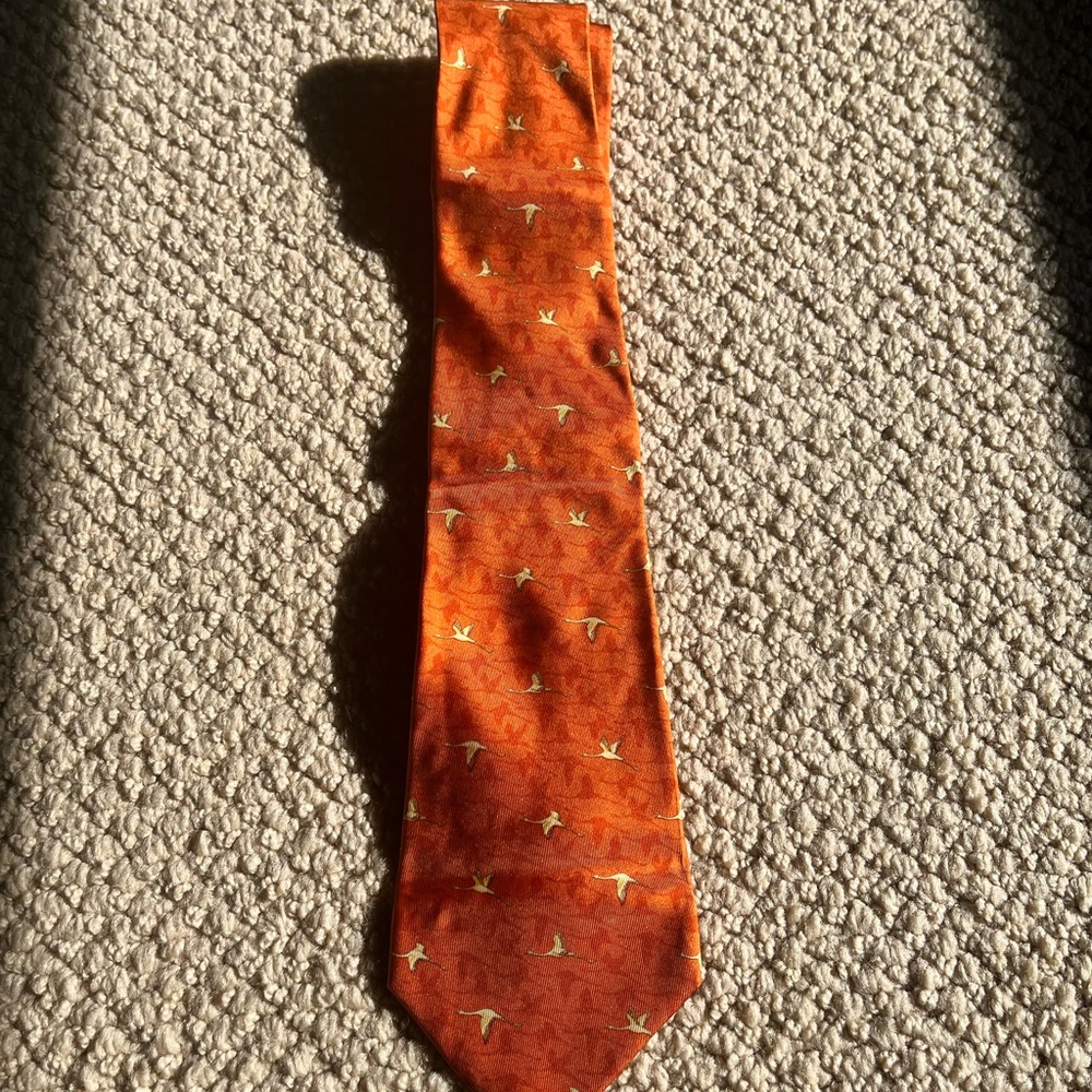Salvatore Ferragamo Orange Silk Tie